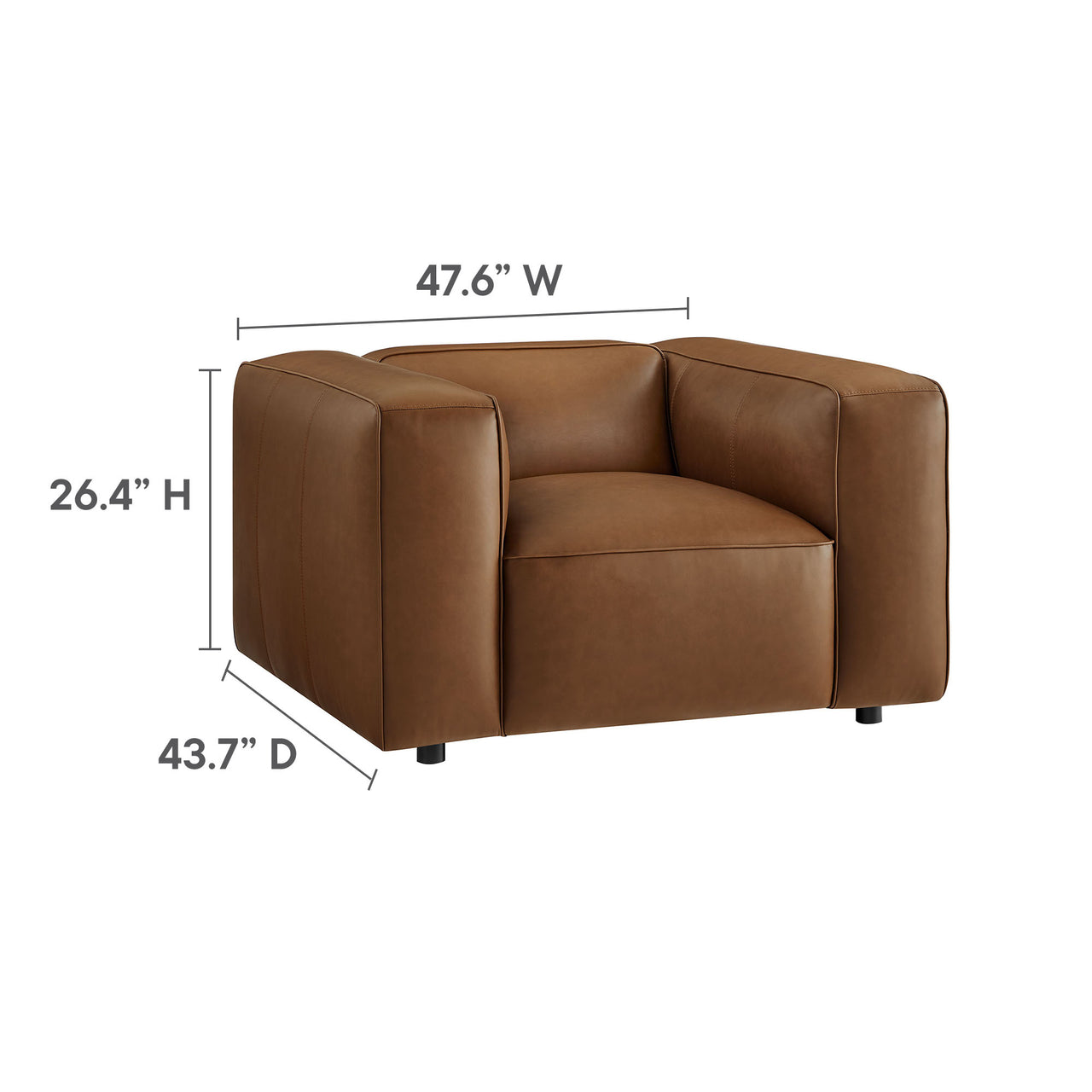 Ardyn Eco-Leather Armchair, Coffee