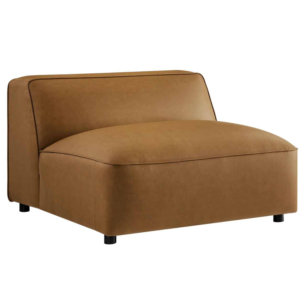 Ardyn Eco-Leather Armless Chair | Modular Sectional Component, Camel
