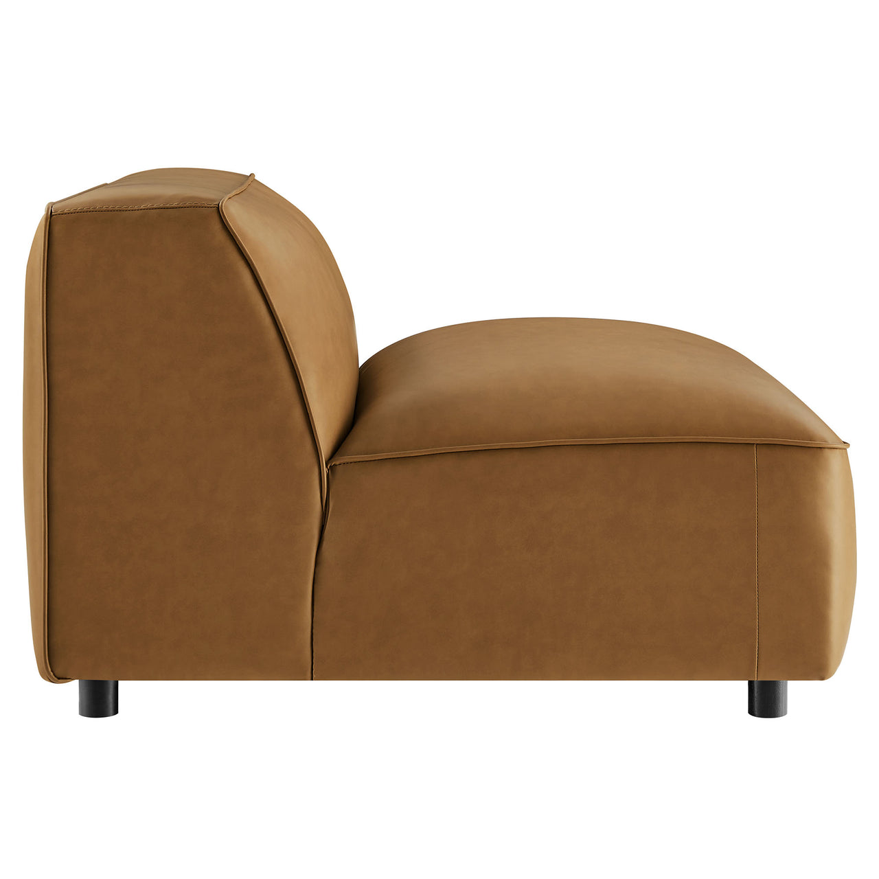 Ardyn Eco-Leather Armless Chair | Modular Sectional Component, Camel