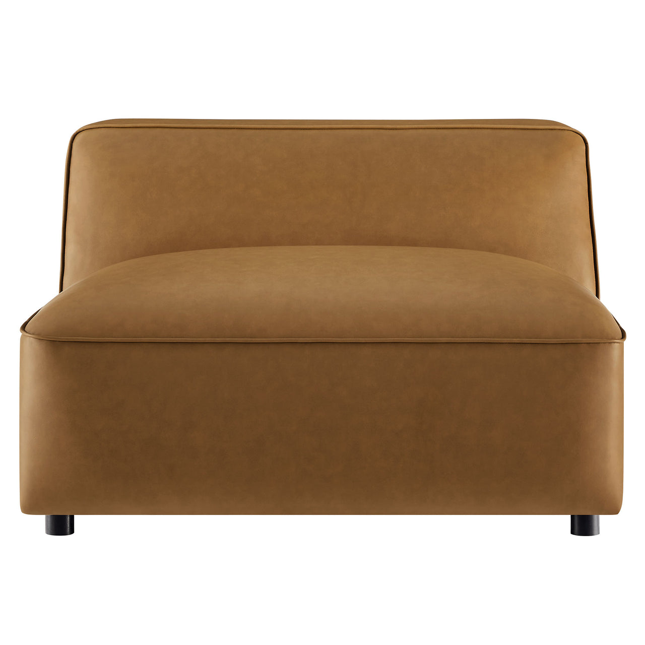 Ardyn Eco-Leather Armless Chair | Modular Sectional Component, Camel