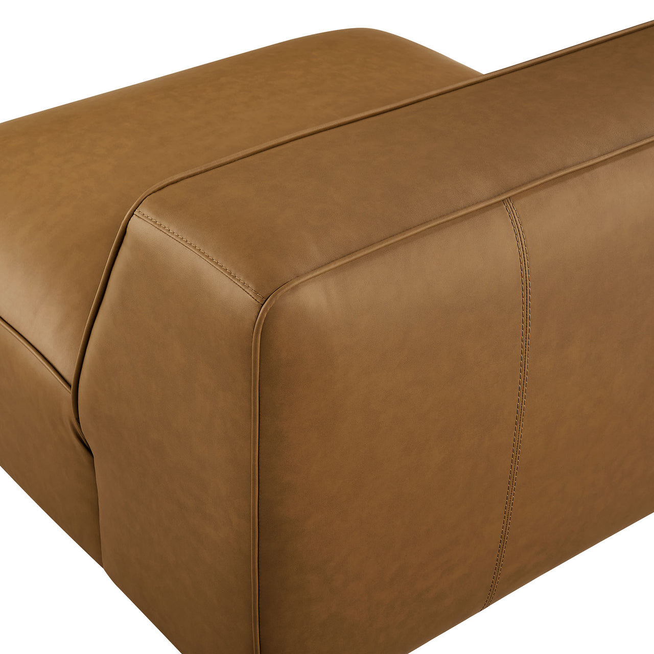 Ardyn Eco-Leather Armless Chair | Modular Sectional Component, Camel