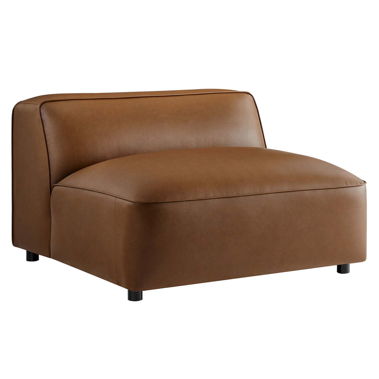 Ardyn Eco-Leather Armless Chair | Modular Sectional Component, Coffee