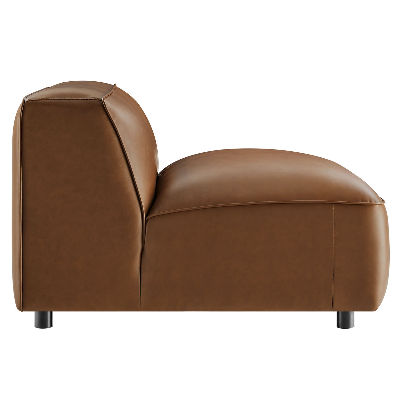 Ardyn Eco-Leather Armless Chair | Modular Sectional Component, Coffee