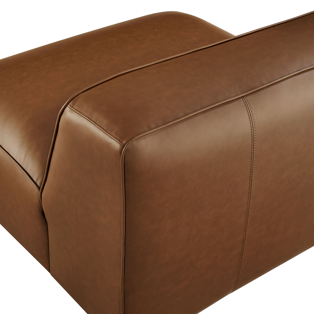 Ardyn Eco-Leather Armless Chair | Modular Sectional Component, Coffee