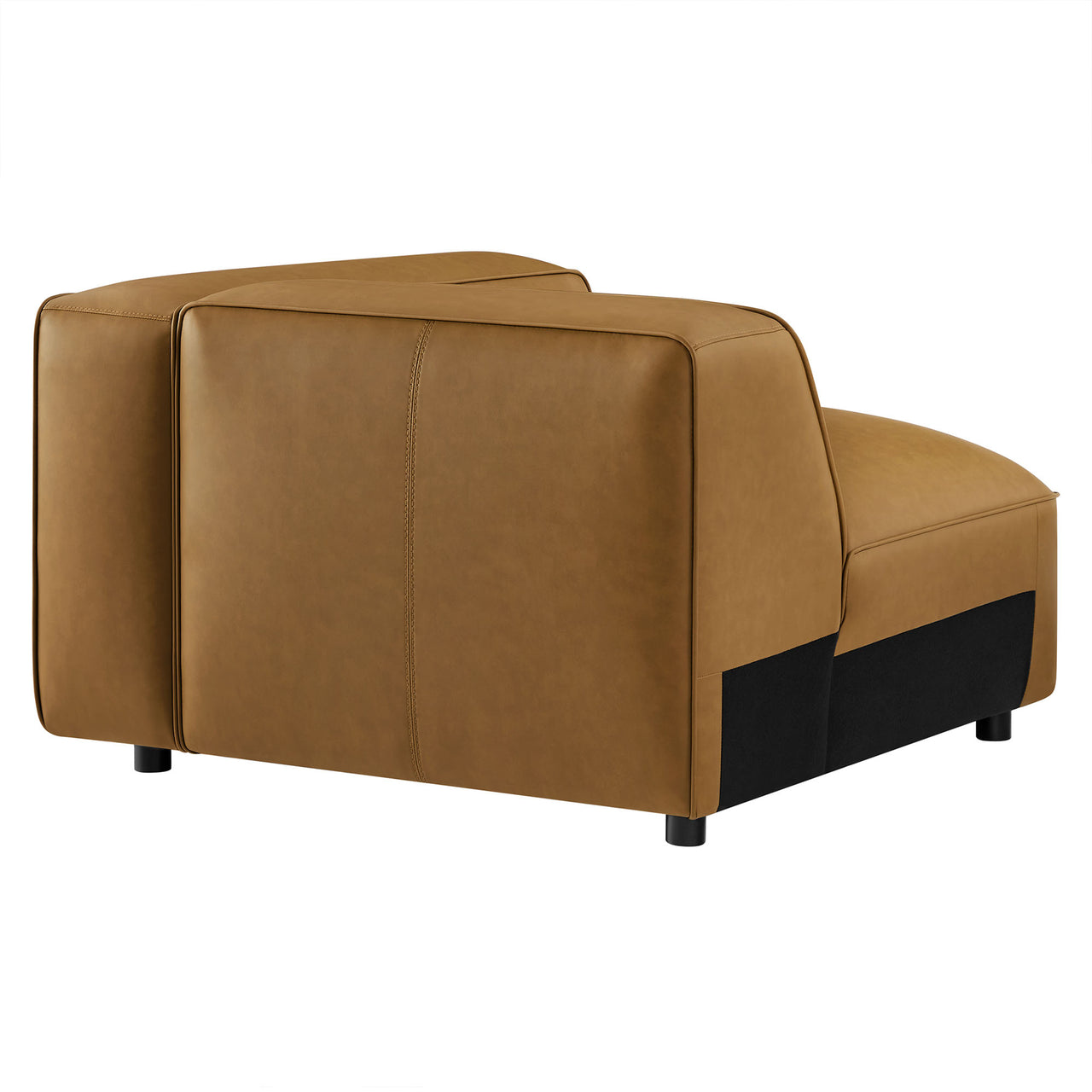 Ardyn Eco-Leather Right Armchair | Modular Sectional Component, Camel