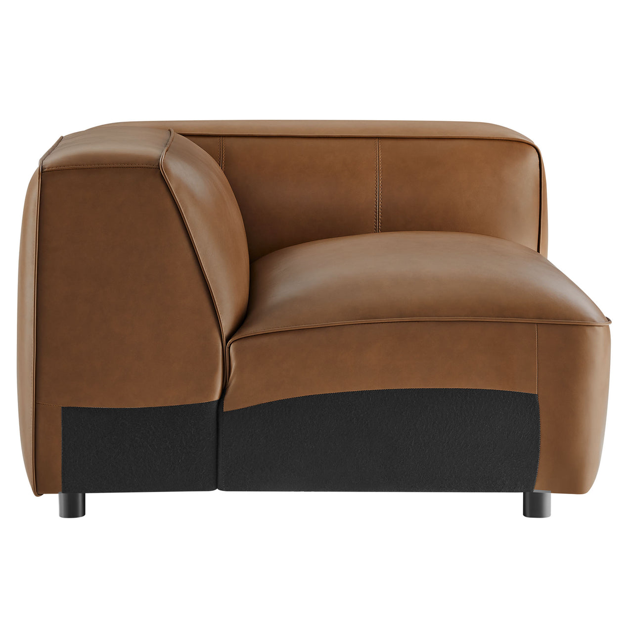 Ardyn Eco-Leather Right Armchair | Modular Sectional Component, Coffee