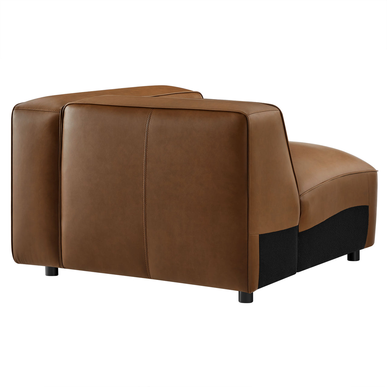 Ardyn Eco-Leather Right Armchair | Modular Sectional Component, Coffee