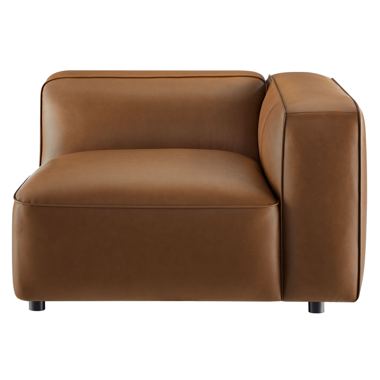 Ardyn Eco-Leather Right Armchair | Modular Sectional Component, Coffee