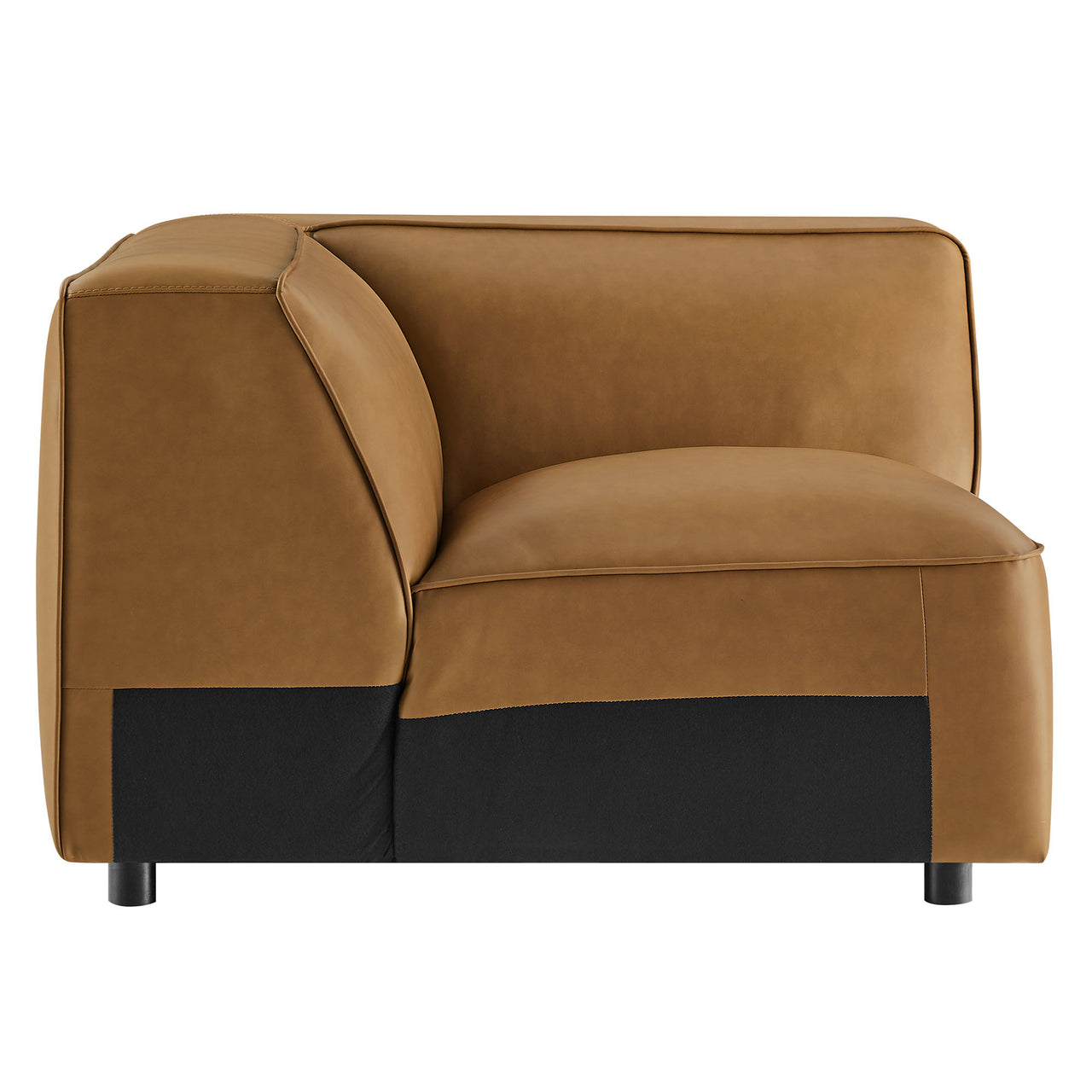 Ardyn Eco-Leather Corner Chair | Modular Sectional Component, Camel