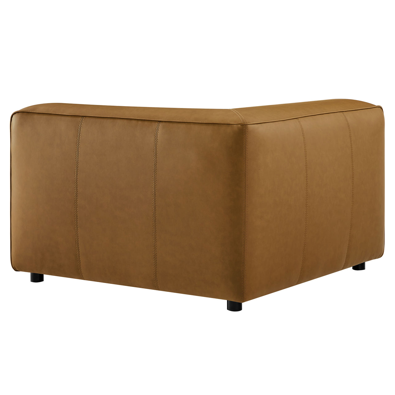 Ardyn Eco-Leather Corner Chair | Modular Sectional Component, Camel