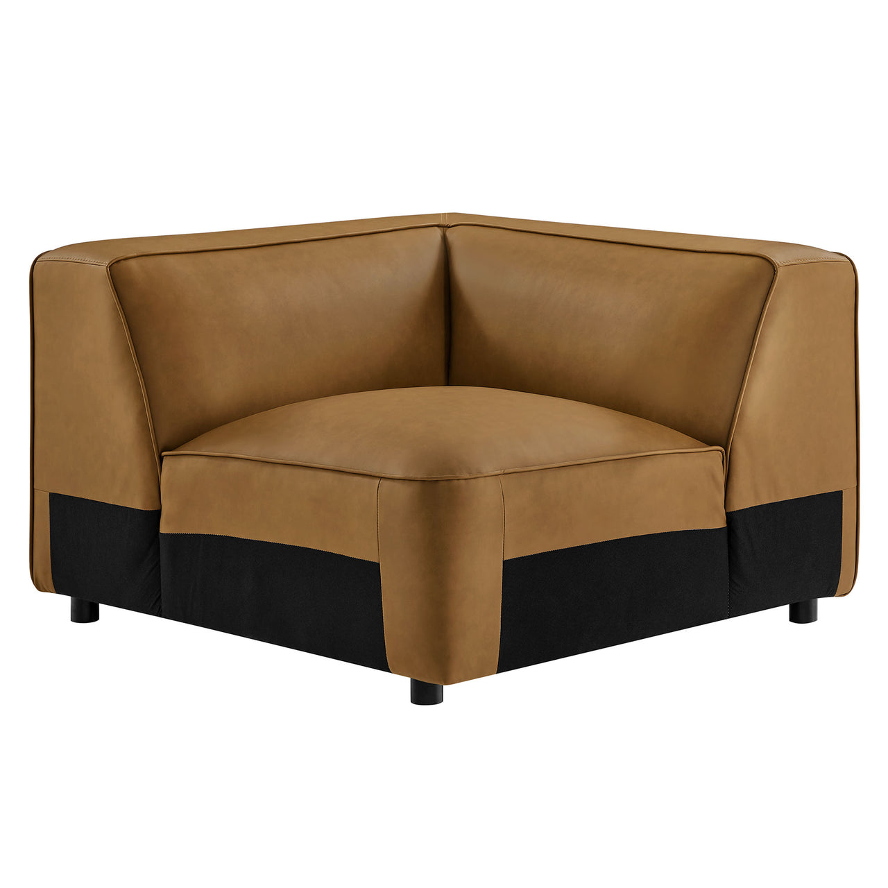Ardyn Eco-Leather Corner Chair | Modular Sectional Component, Camel