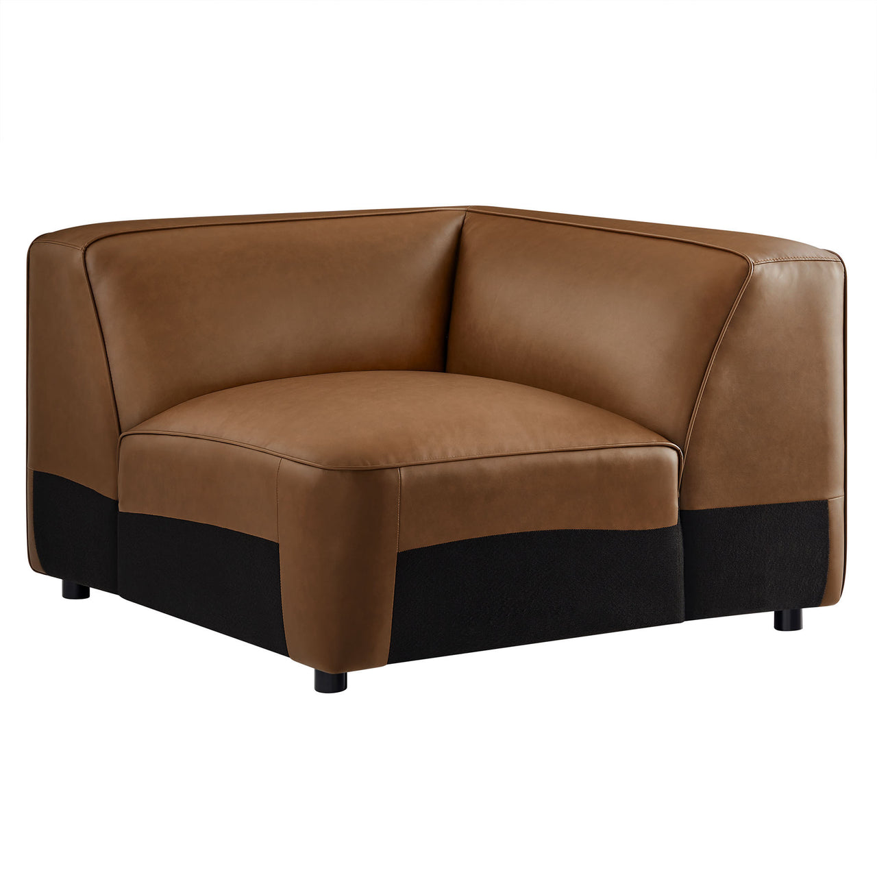 Ardyn Eco-Leather Corner Chair | Modular Sectional Component, Coffee