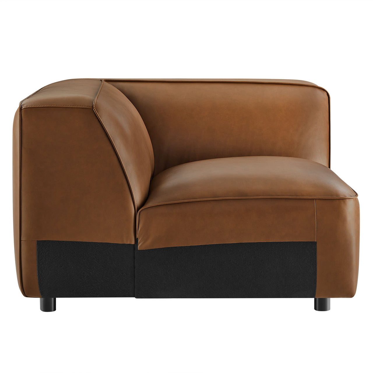 Ardyn Eco-Leather Corner Chair | Modular Sectional Component, Coffee