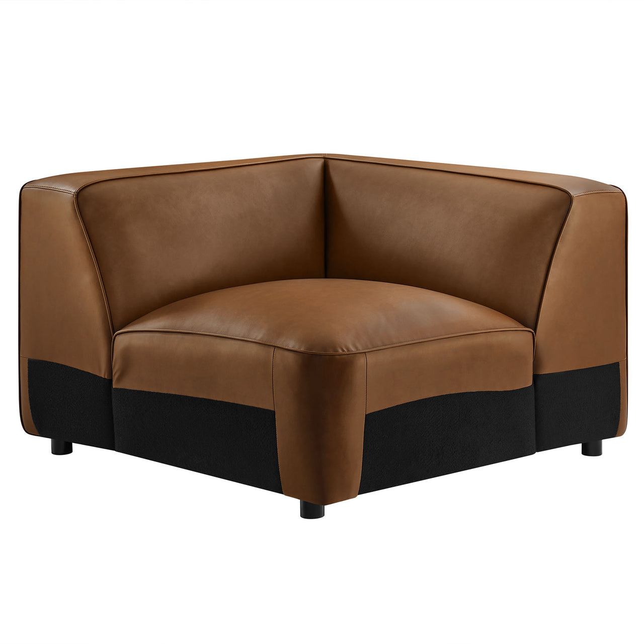 Ardyn Eco-Leather Corner Chair | Modular Sectional Component, Coffee