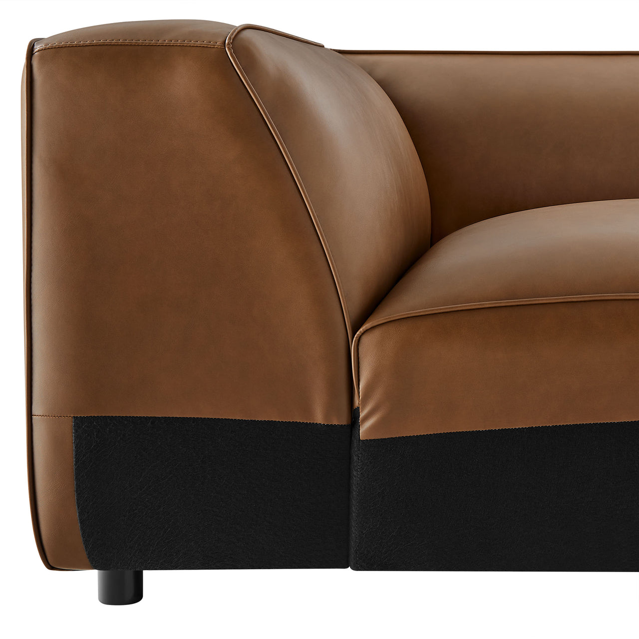 Ardyn Eco-Leather Corner Chair | Modular Sectional Component, Coffee