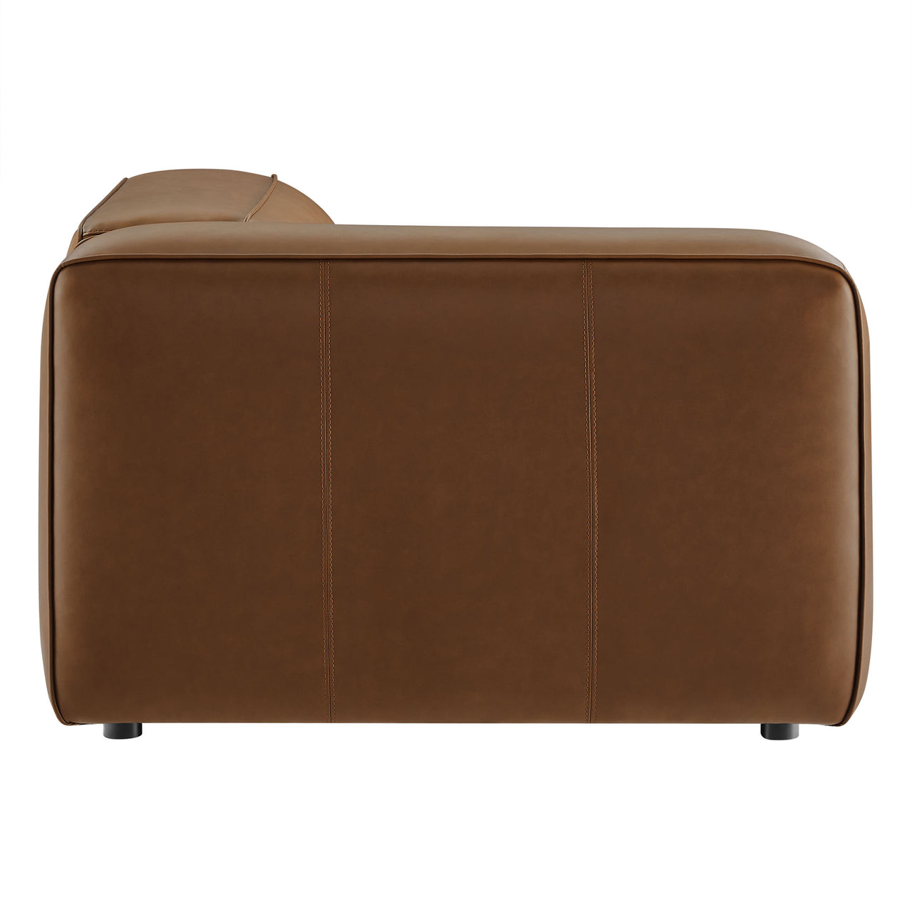 Ardyn Eco-Leather Left Armchair | Modular Sectional Component, Coffee