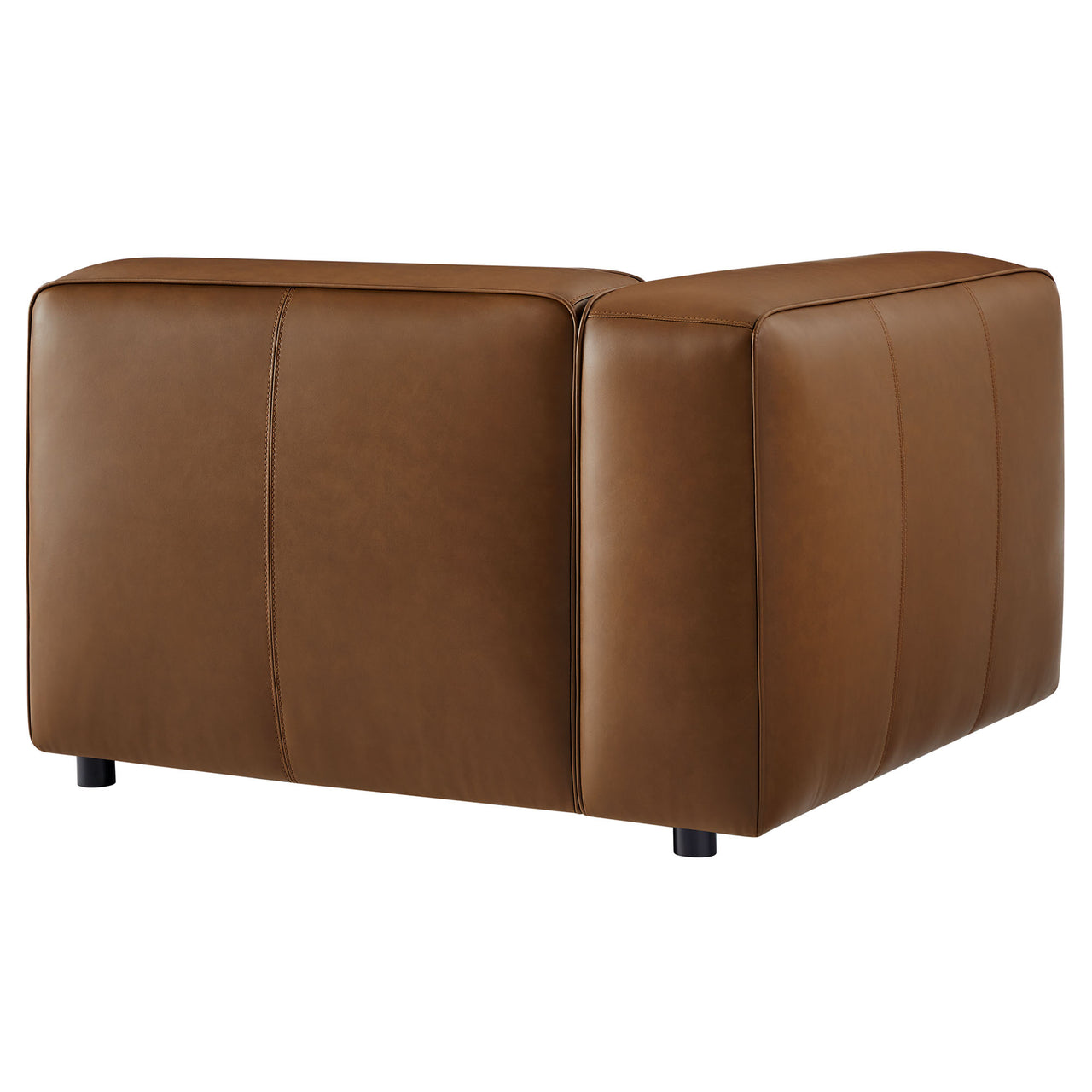 Ardyn Eco-Leather Left Armchair | Modular Sectional Component, Coffee