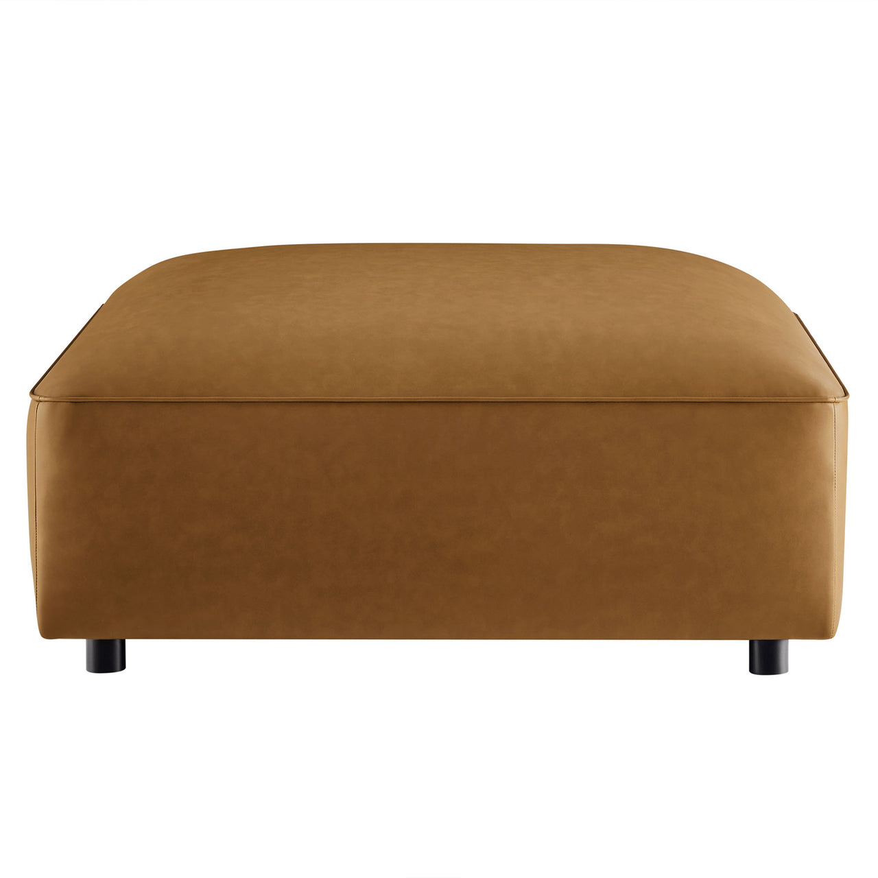 Ardyn Eco-Leather Ottoman | Modular Sectional Component, Camel
