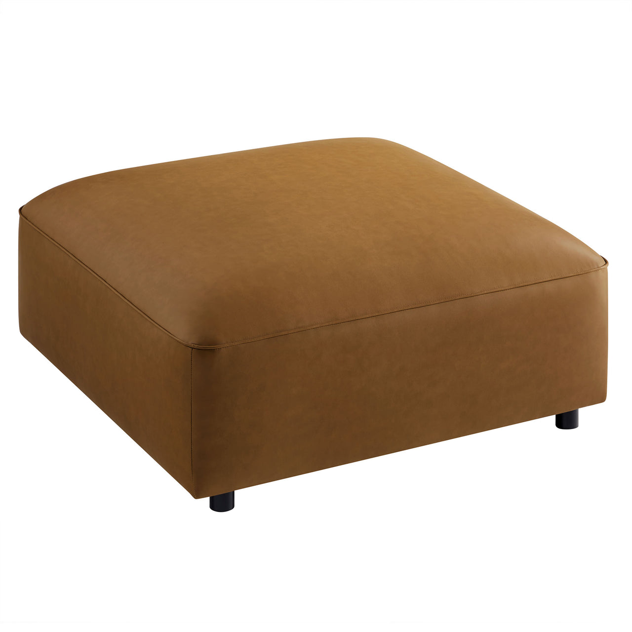 Ardyn Eco-Leather Ottoman | Modular Sectional Component, Camel