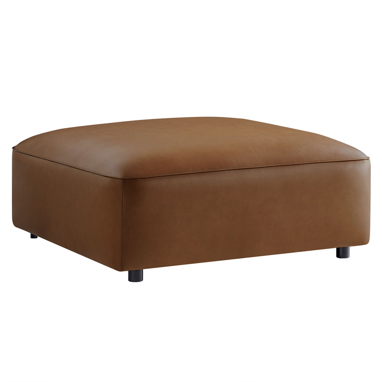 Ardyn Eco-Leather Ottoman | Modular Sectional Component, Coffee