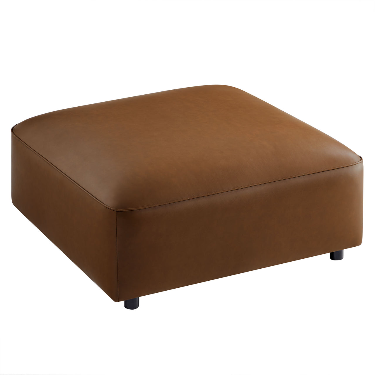 Ardyn Eco-Leather Ottoman | Modular Sectional Component, Coffee