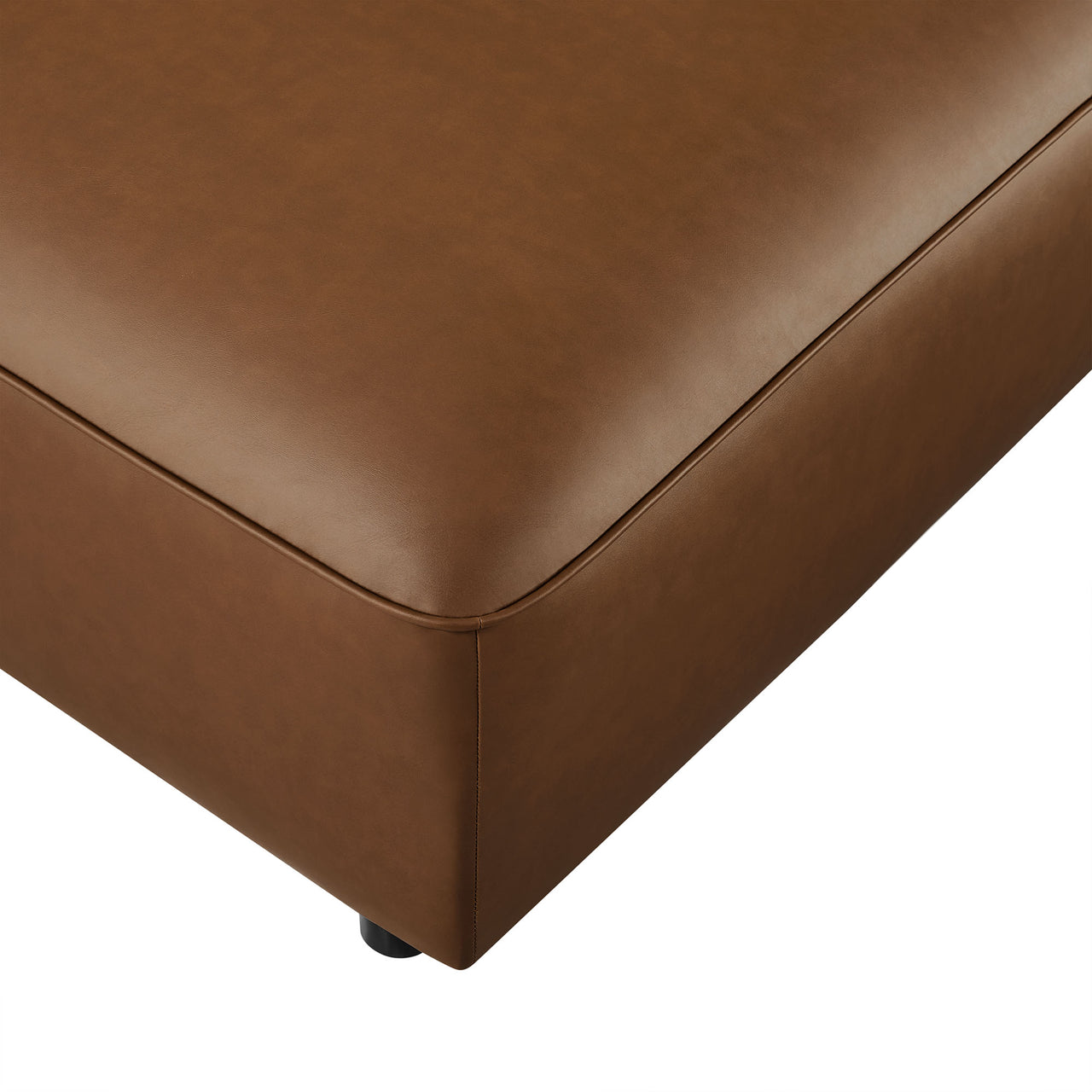 Ardyn Eco-Leather Ottoman | Modular Sectional Component, Coffee