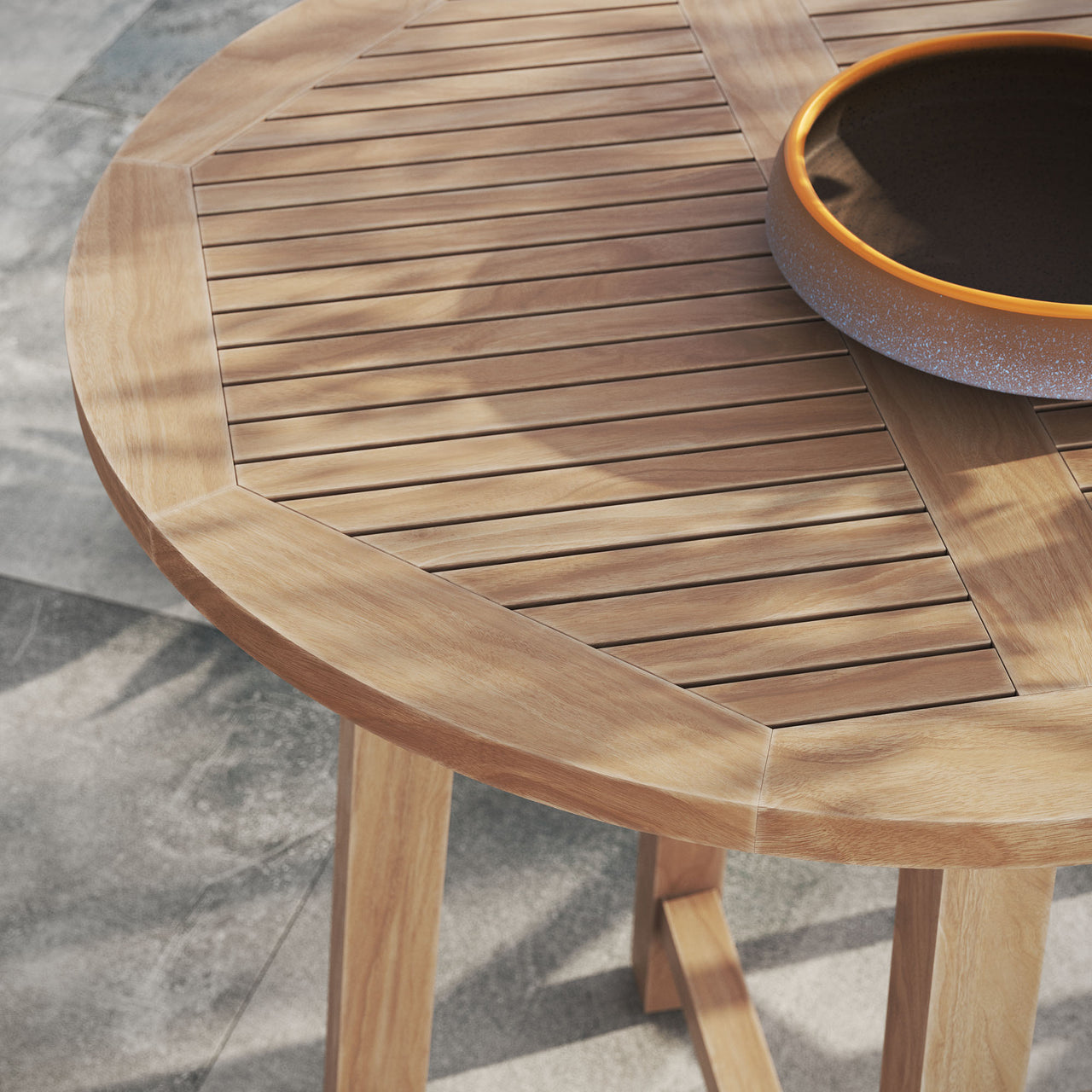 Veyra Alfresco Teak Bar Table, Natural Wood