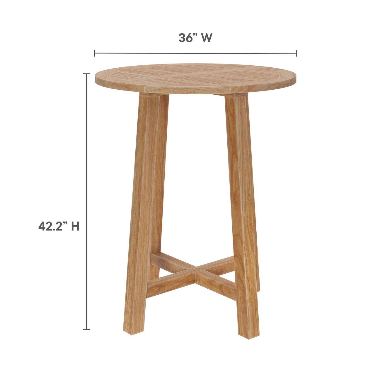Veyra Alfresco Teak Bar Table, Natural Wood