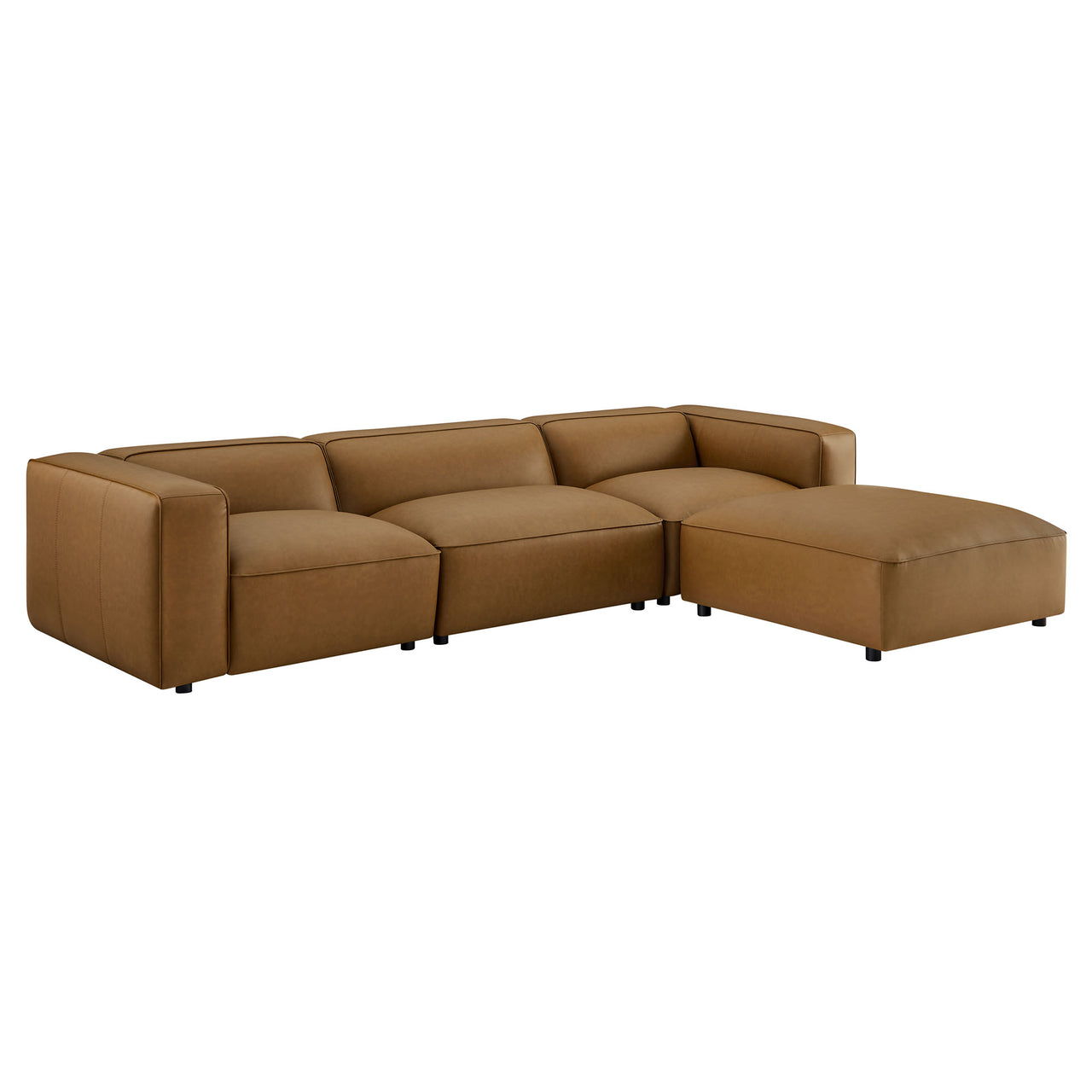 Ardyn 4-Piece Eco-Leather Modular Sectional, Camel