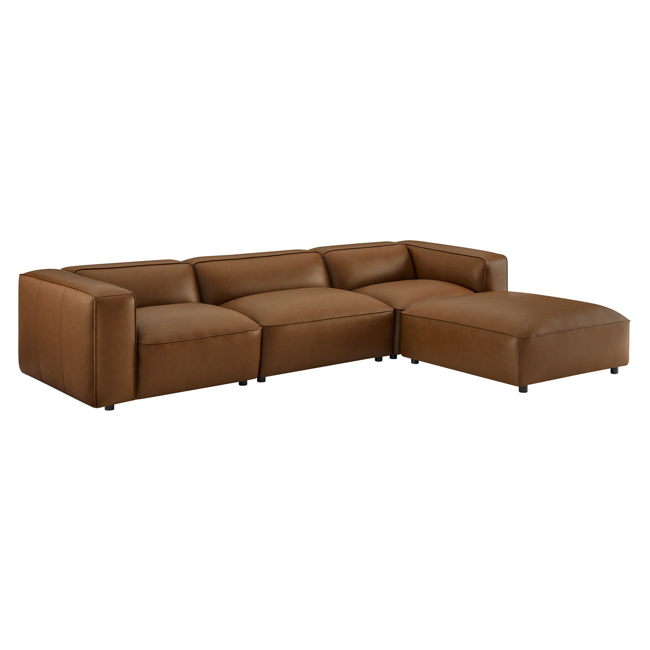 Ardyn 4-Piece Eco-Leather Modular Sectional, Coffee