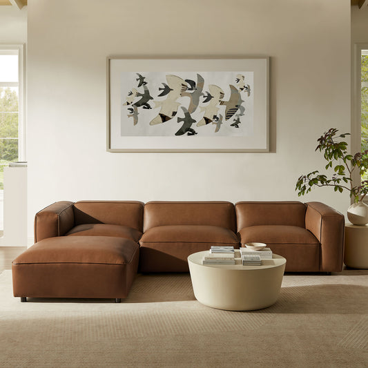 Ardyn 4-Piece Eco-Leather Modular Sectional, Coffee