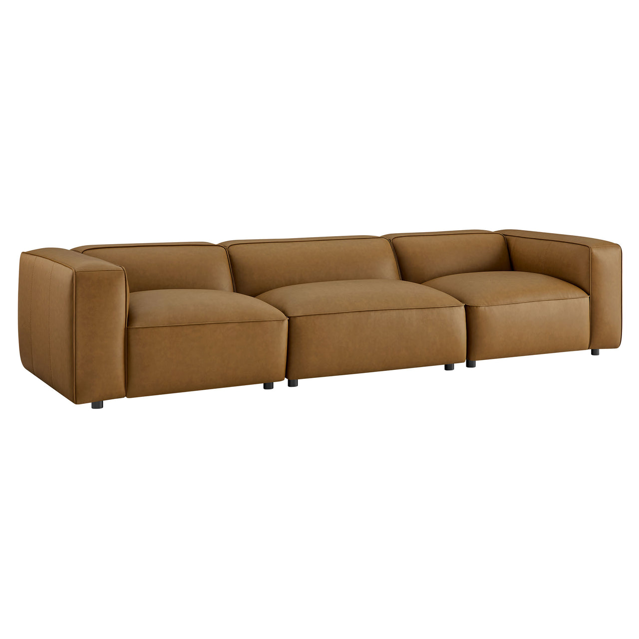 Ardyn 3-Piece Eco-Leather Modular Sectional, Camel