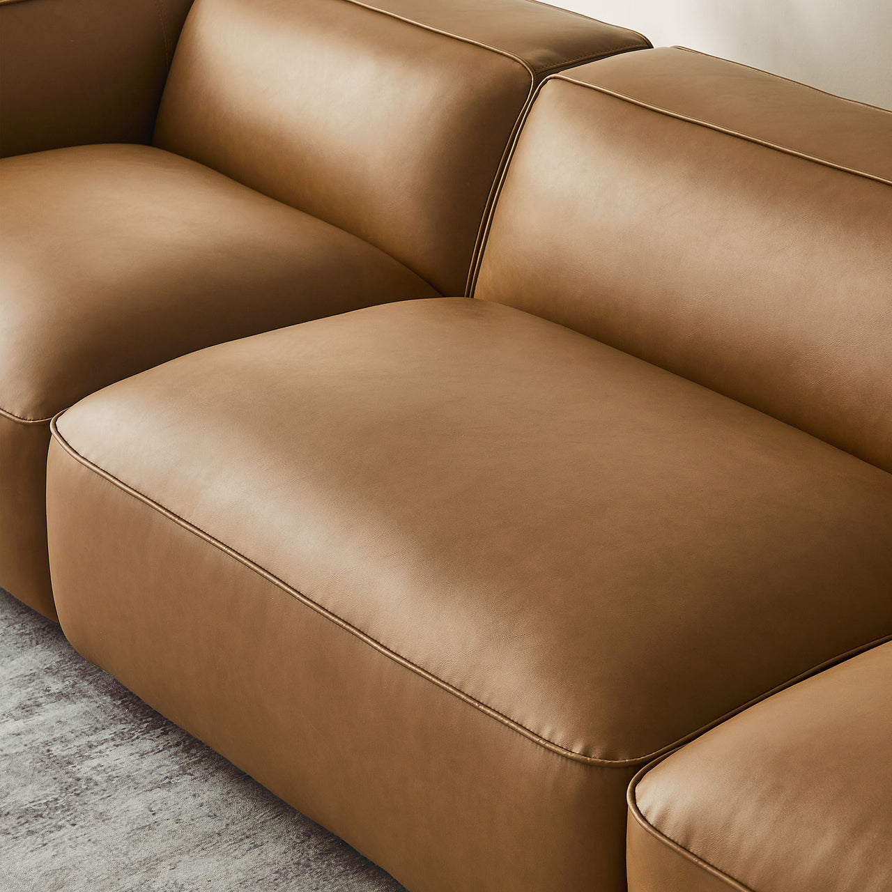 Ardyn 3-Piece Eco-Leather Modular Sectional, Camel