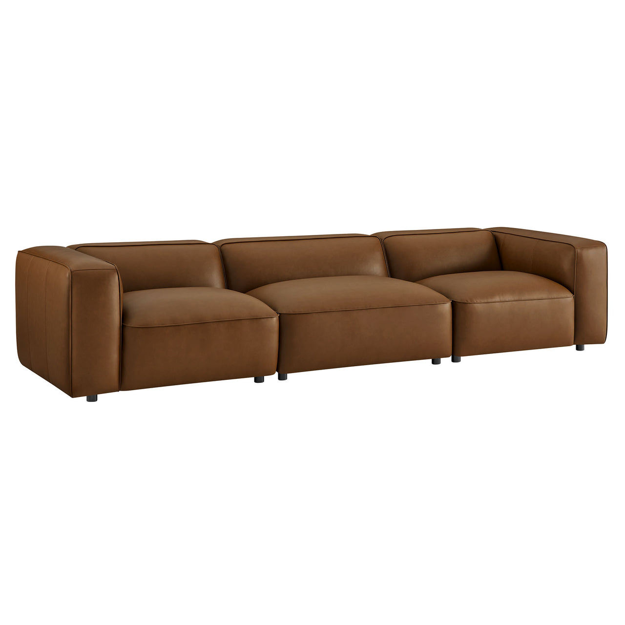 Ardyn 3-Piece Eco-Leather Modular Sectional, Coffee