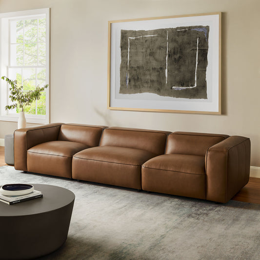 Ardyn 3-Piece Eco-Leather Modular Sectional, Coffee