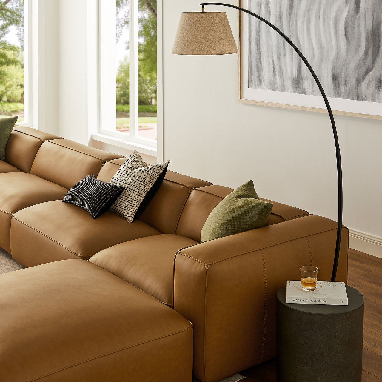 Ardyn 6-Piece Eco-Leather Modular Sectional, Camel