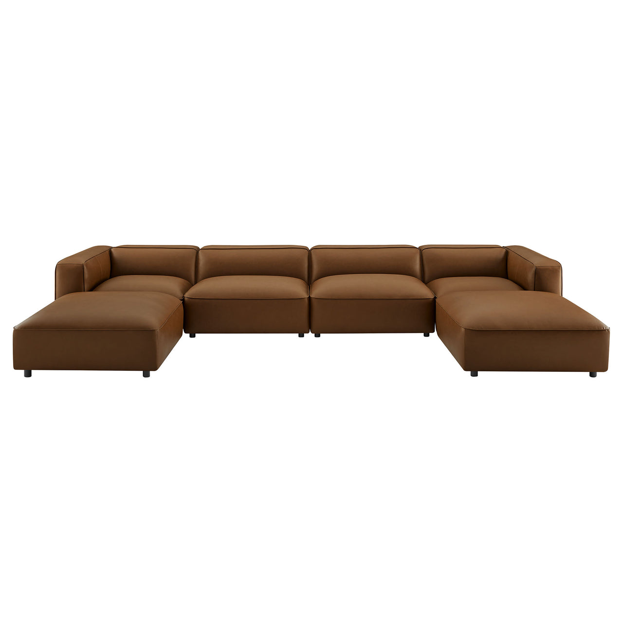 Ardyn 6-Piece Eco-Leather Modular Sectional, Coffee