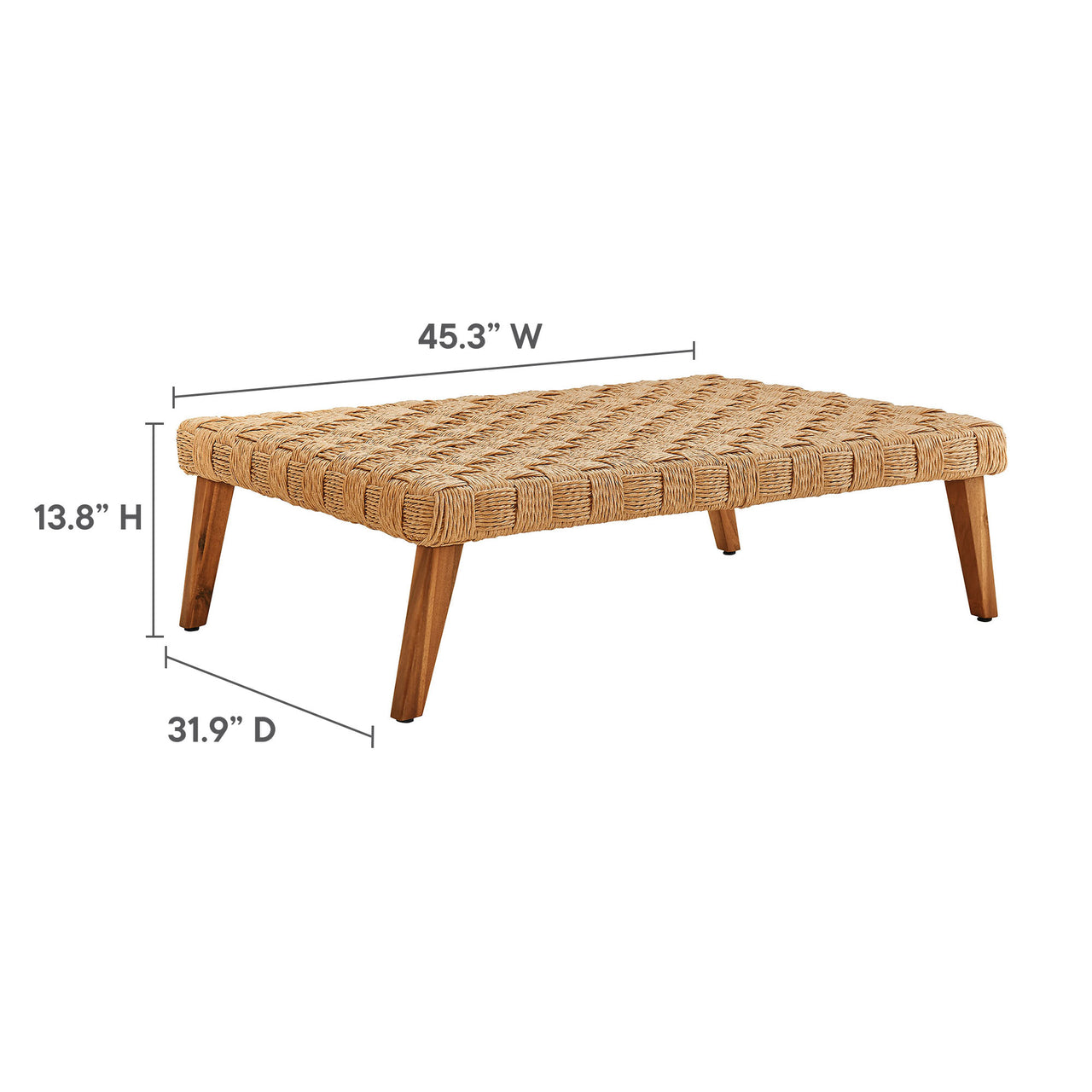 Theseus Alfresco Coffee Table, Natural Wood
