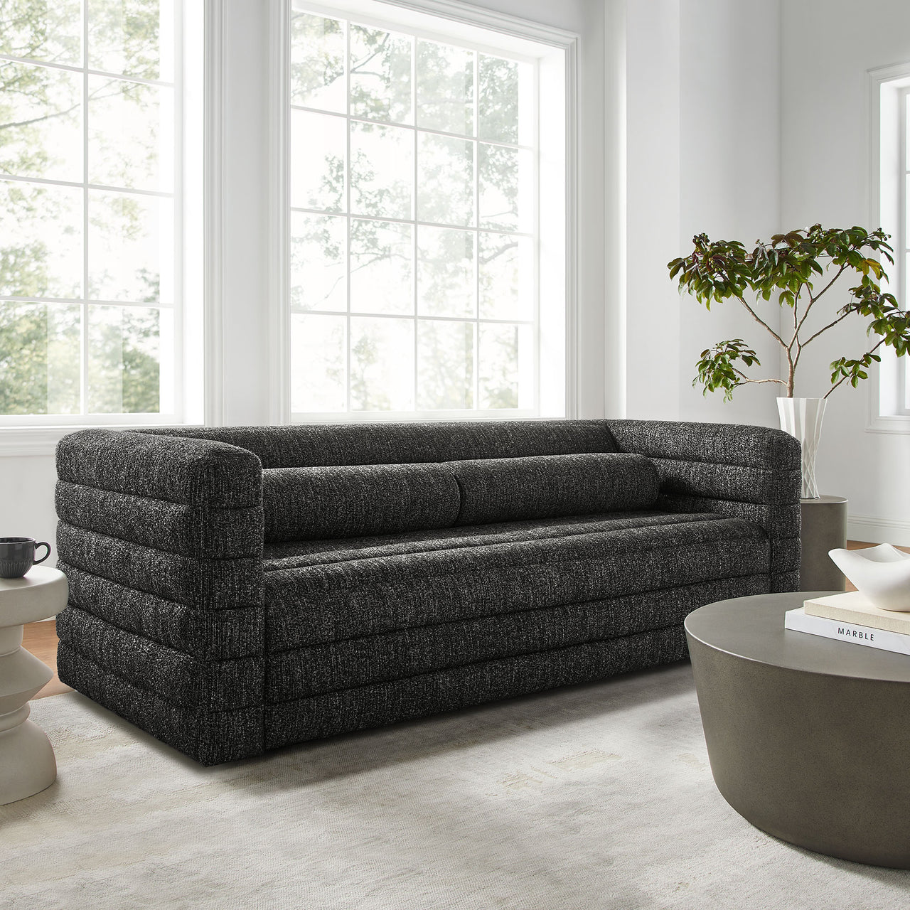 Convey Boucle Sofa, Charcoal