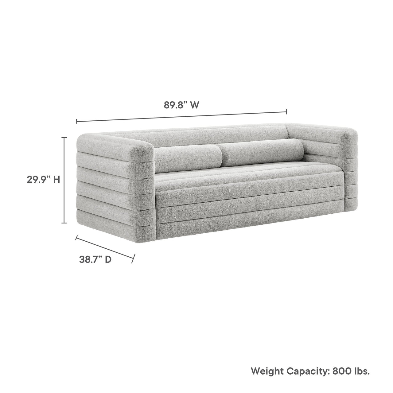 Convey Boucle Sofa, Light Gray