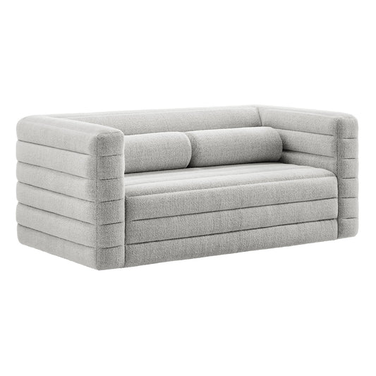 Convey Boucle Loveseat, Light Gray