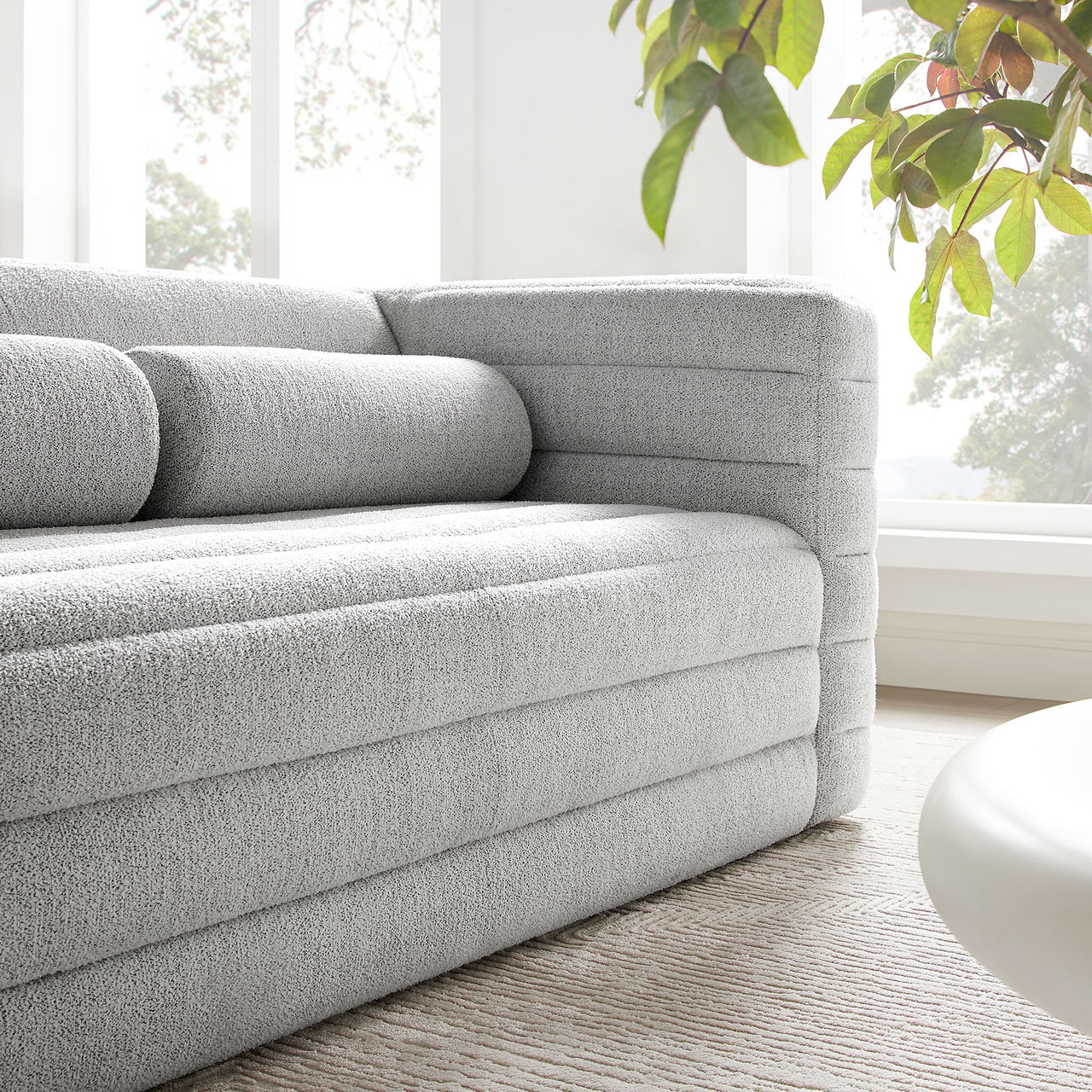 Convey Boucle Loveseat, Light Gray