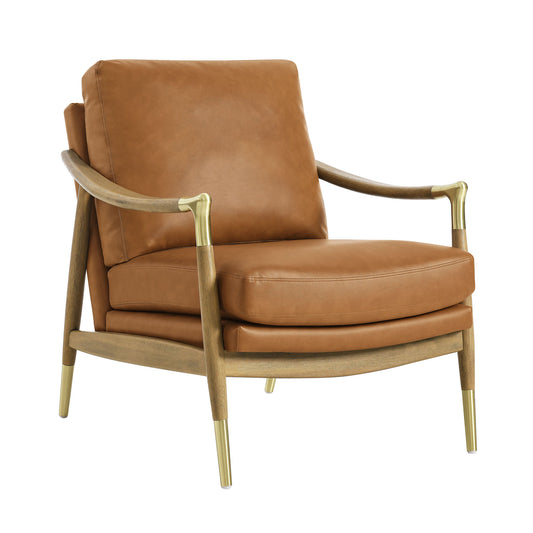 Alcrest Faux Accent Armchair, Tan & Walnut