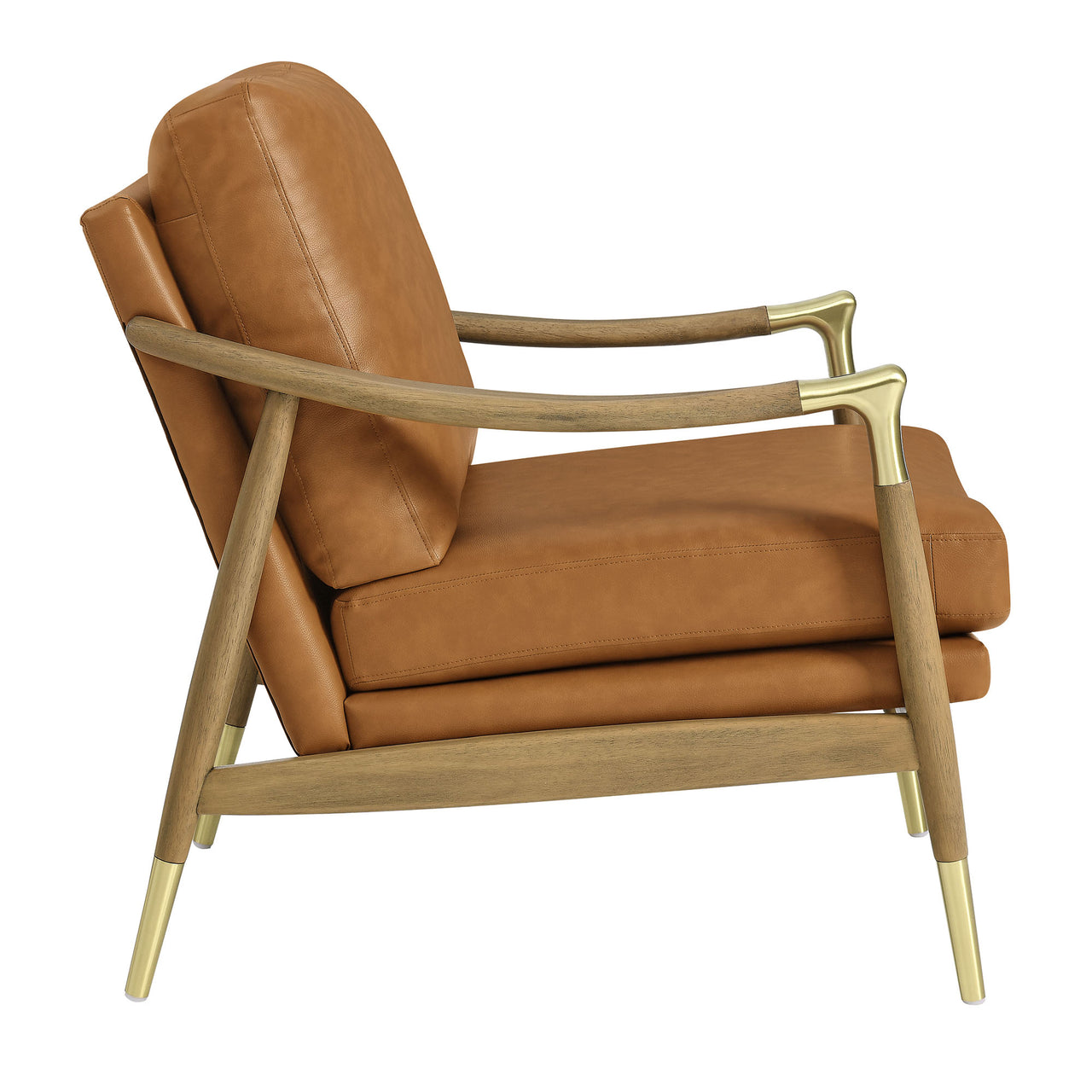 Alcrest Faux Accent Armchair, Tan & Walnut