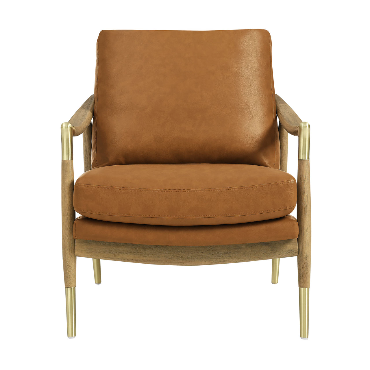 Alcrest Faux Accent Armchair, Tan & Walnut