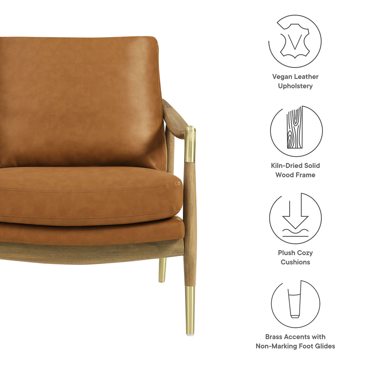 Alcrest Faux Accent Armchair, Tan & Walnut