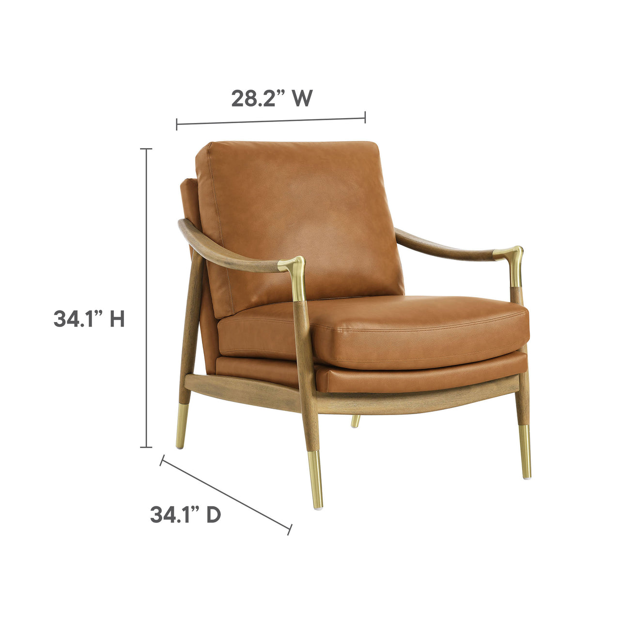 Alcrest Faux Accent Armchair, Tan & Walnut