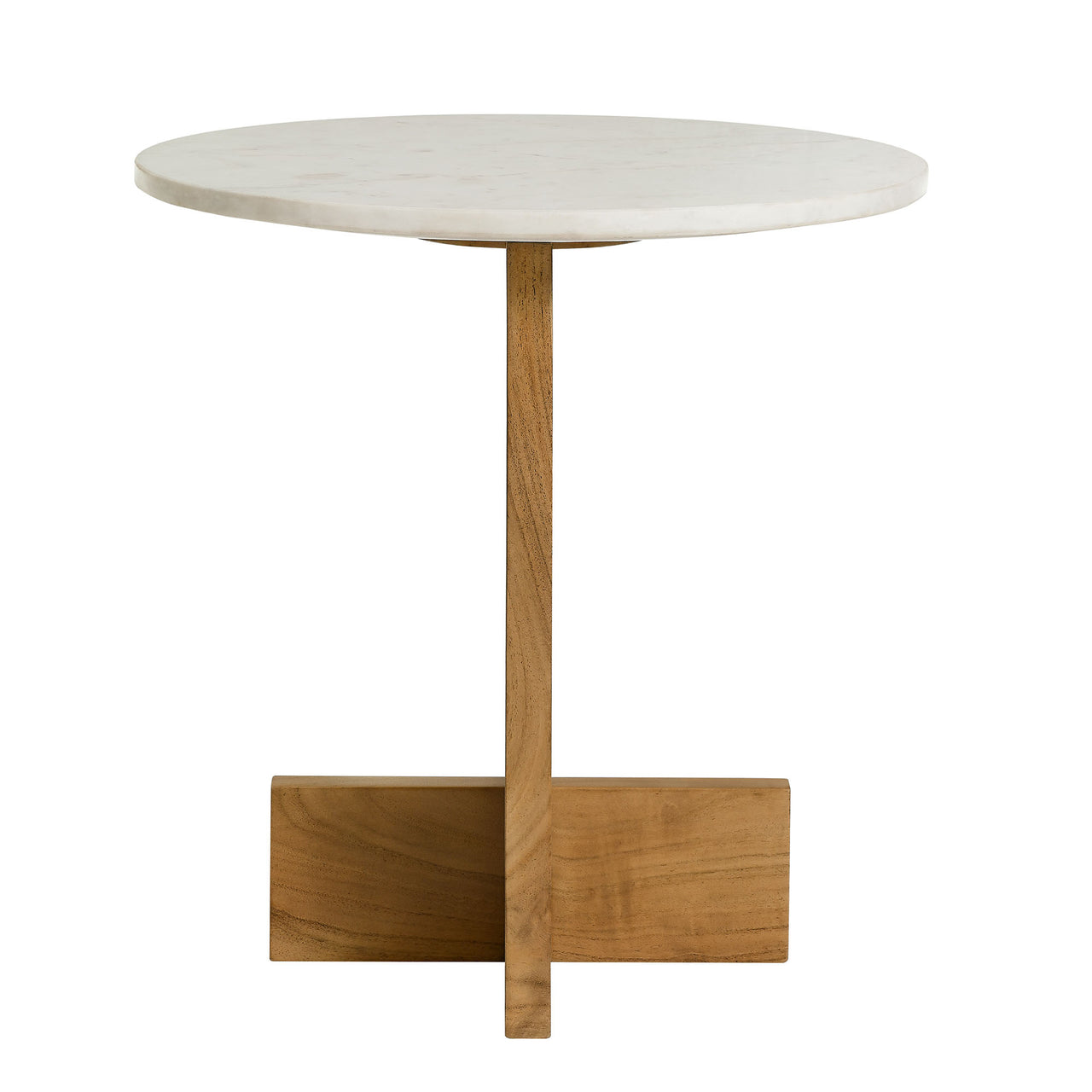 Olyvenne Side Table, Natural Wood & White
