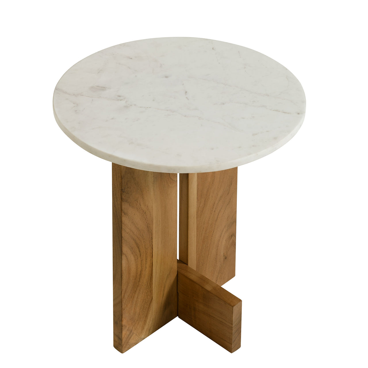Olyvenne Side Table, Natural Wood & White