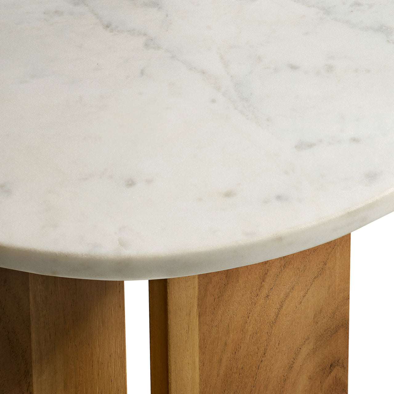 Olyvenne Side Table, Natural Wood & White